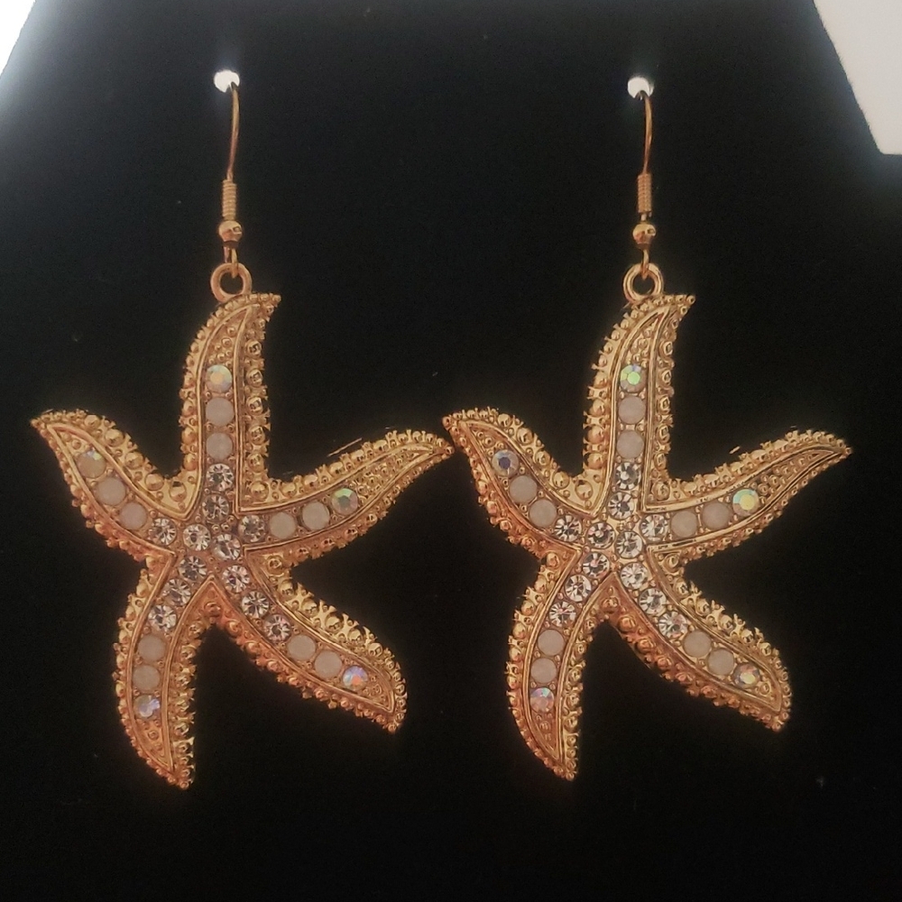 Shimmering Starfish Drop Earrings